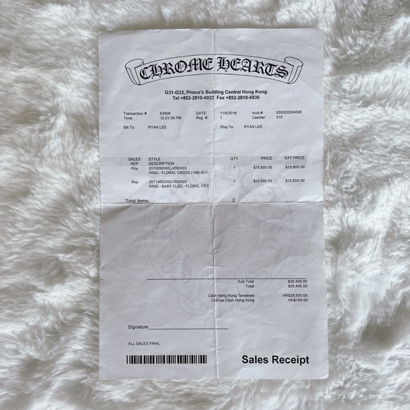 Chrome Hearts Ring Baby Classic Floral Cross Silver 925 Diamond Ring - Picture 8 of 13